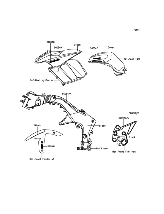 ZX1000 Decals(Green)
