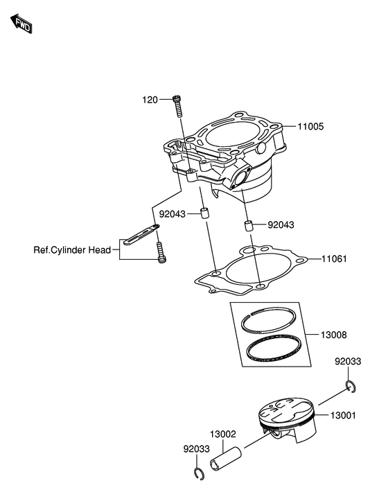 RM-Z250 Цилиндр / поршень