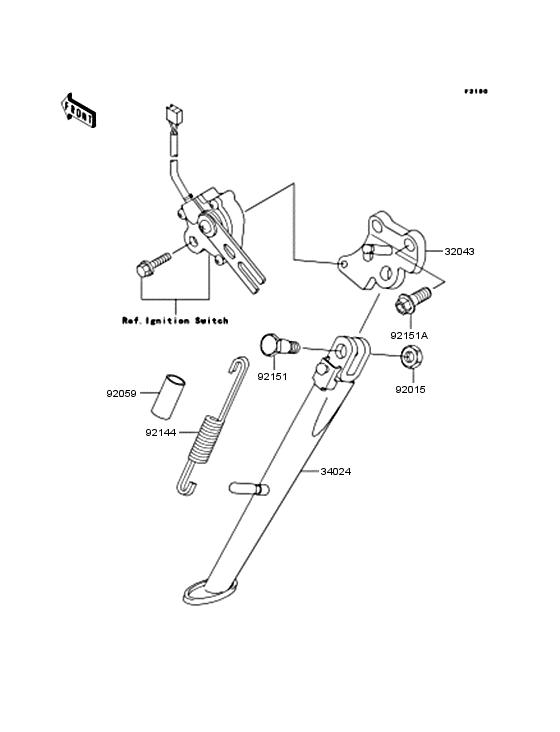 ZX900 Подножка