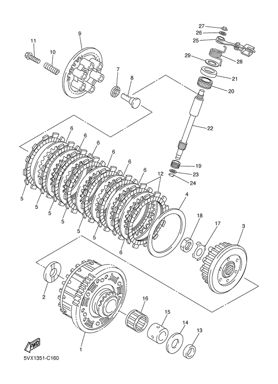 FZ6-S Сцепление