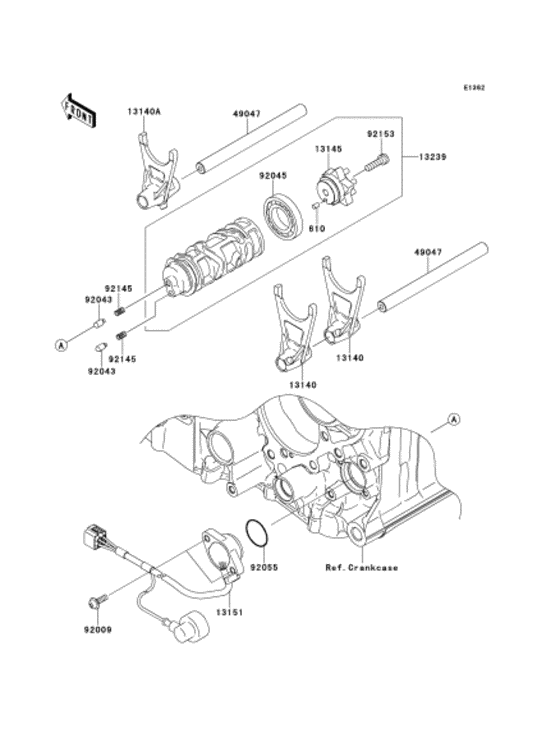ZX1400 Gear change drum / shift fork