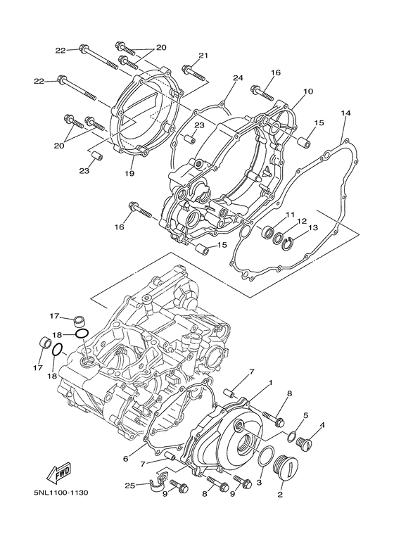 WR250F Крышка картера двигателя