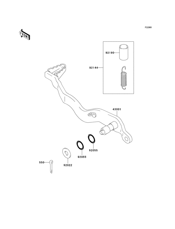 KLX300R Педаль тормоза