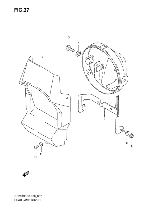 Headlamp cover  front fender