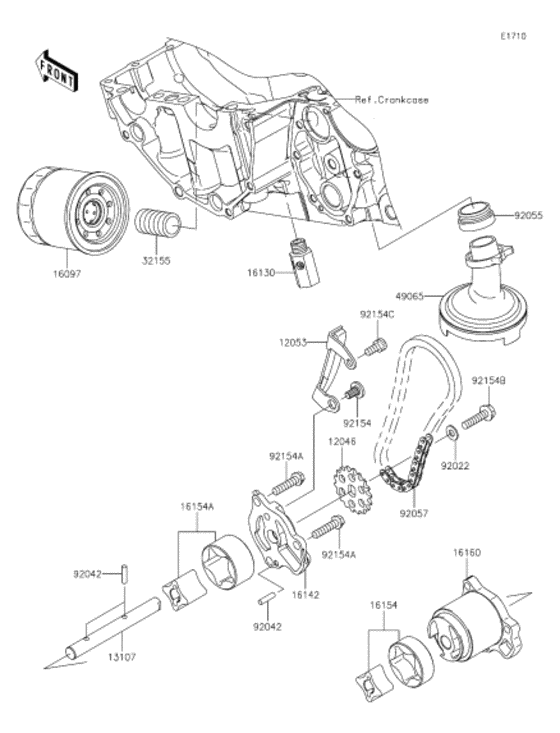 EX400 Масляный насос и фильтр