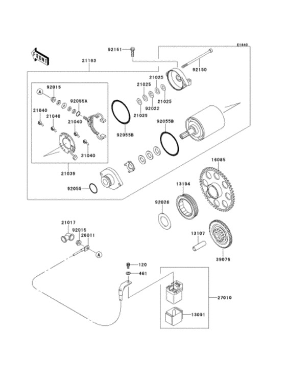 Starter motor/starter clutch