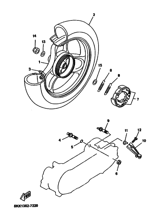 Rear wheel complete assy