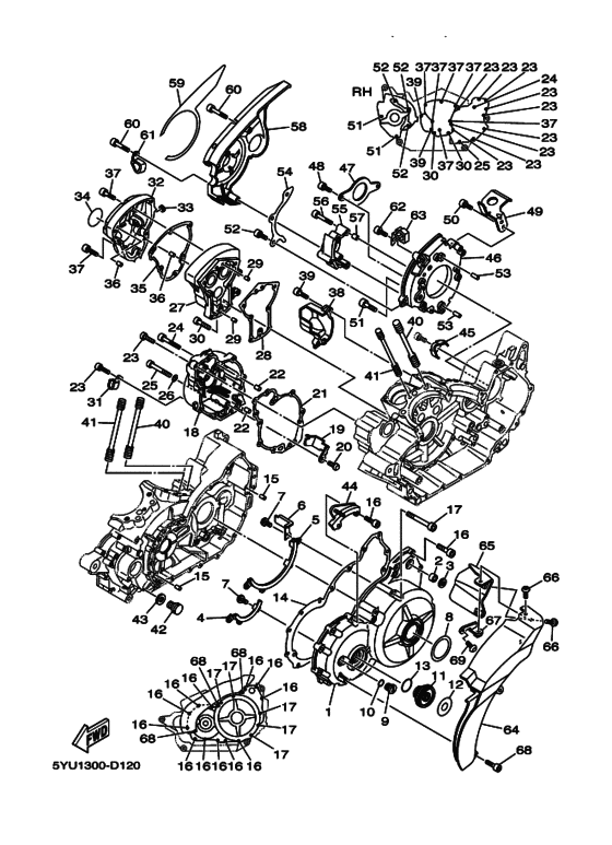 Crankcase cover ass`y  (v