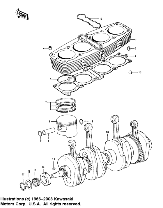 Cylinder/pistons/crankshaft