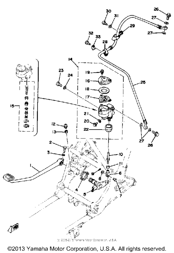Brake pedal - rear master cylinder
