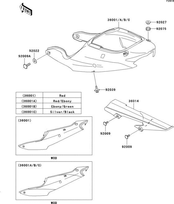 ZX600 Side covers / chain cover(zx600-j1)