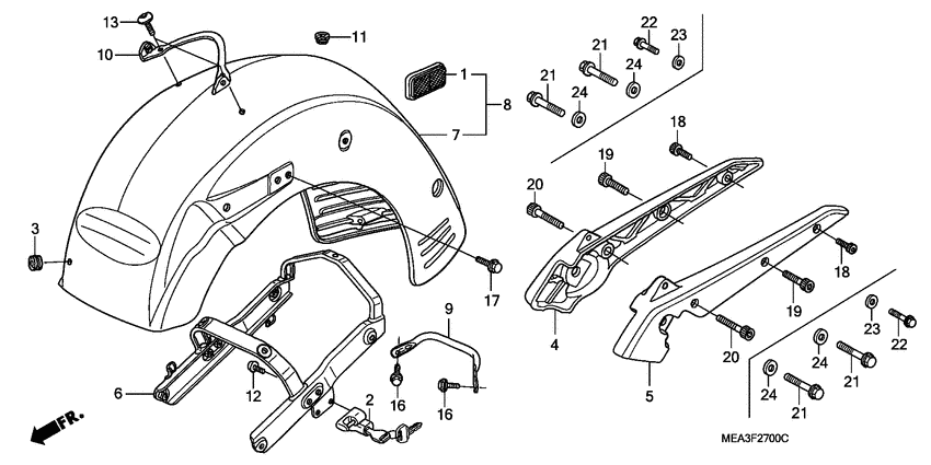 Rear fender/grab rail