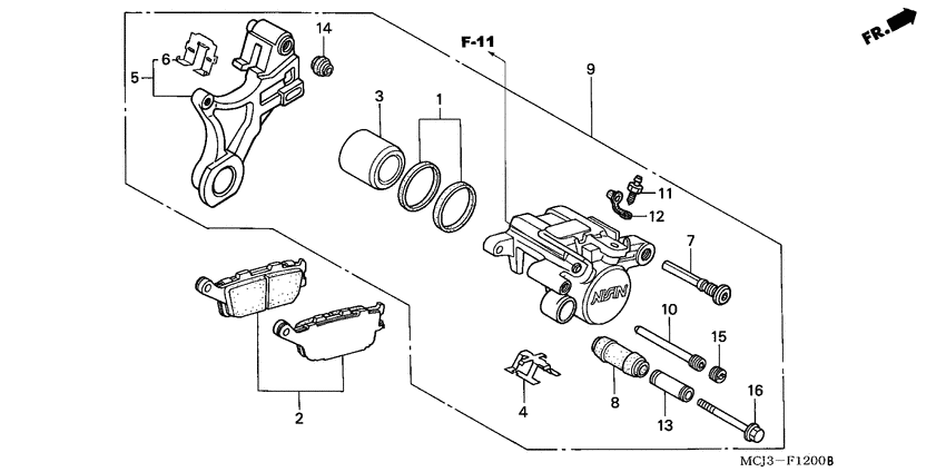 CBR900RR Задний суппорт