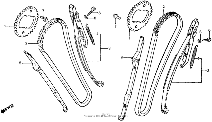 Cam chain + tensioner