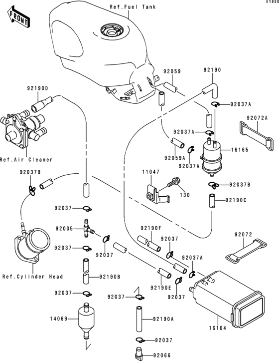 ZX600 Испарительная система топлива