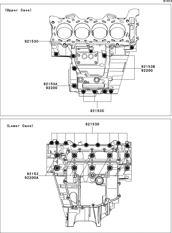 ZX600 Болты крепления картера