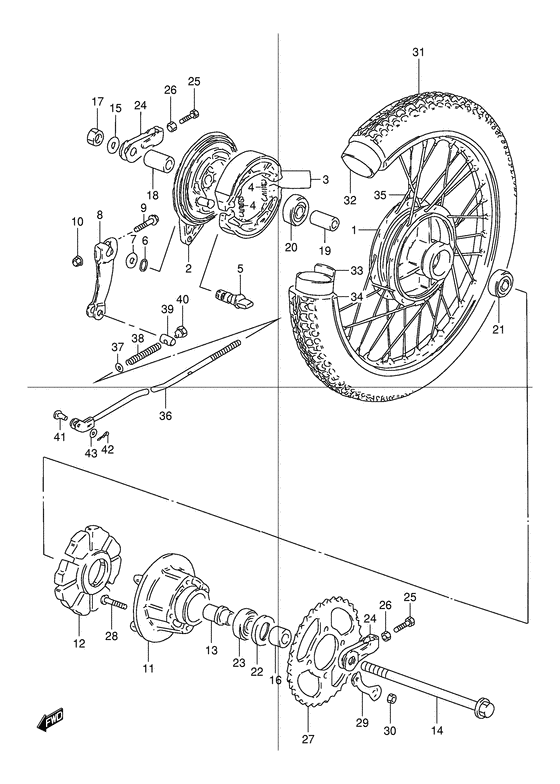 Rear wheel complete assy