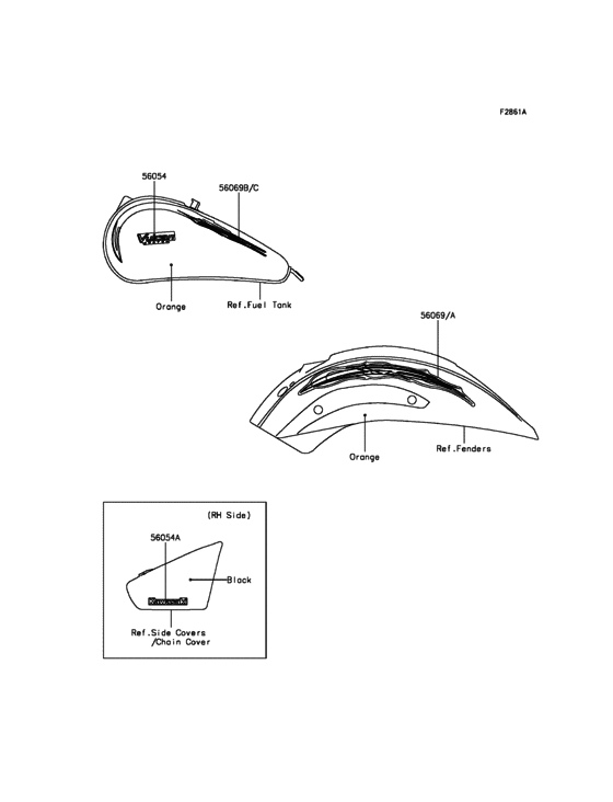 VN900 Decals(Orange)