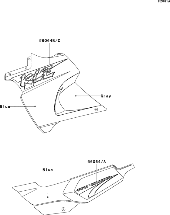 KLE500 Decals(blue / gray)(kle500-a11)