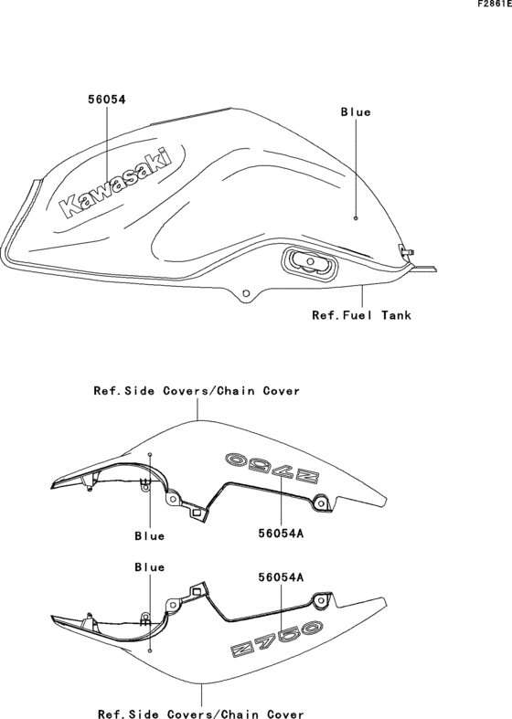 ZR750 Decals(blue)(l9f)