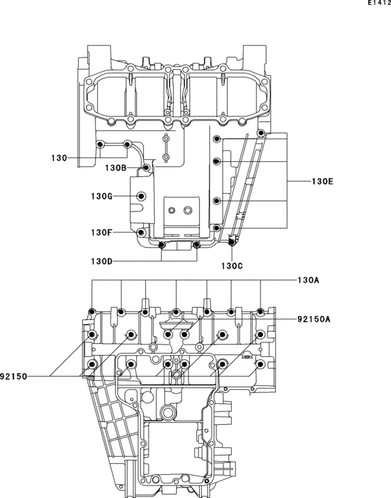 ZX500 Болты крепления картера