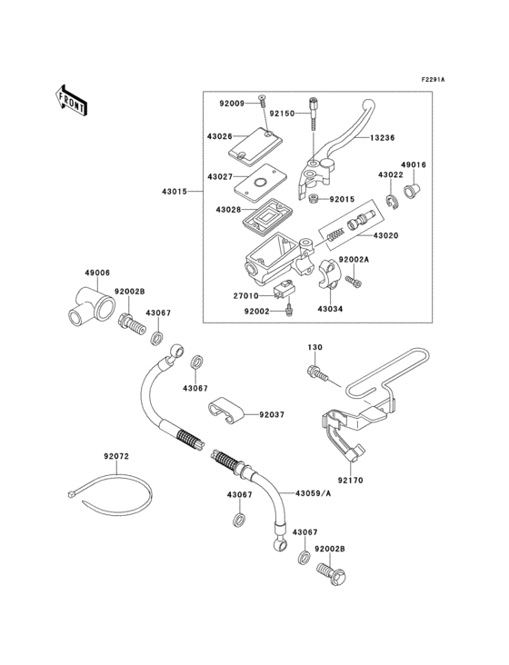 Front master cylinder(kle500-a2/a3/a4)