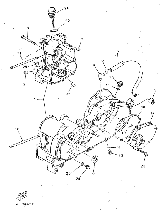 YP125R Картер двигателя