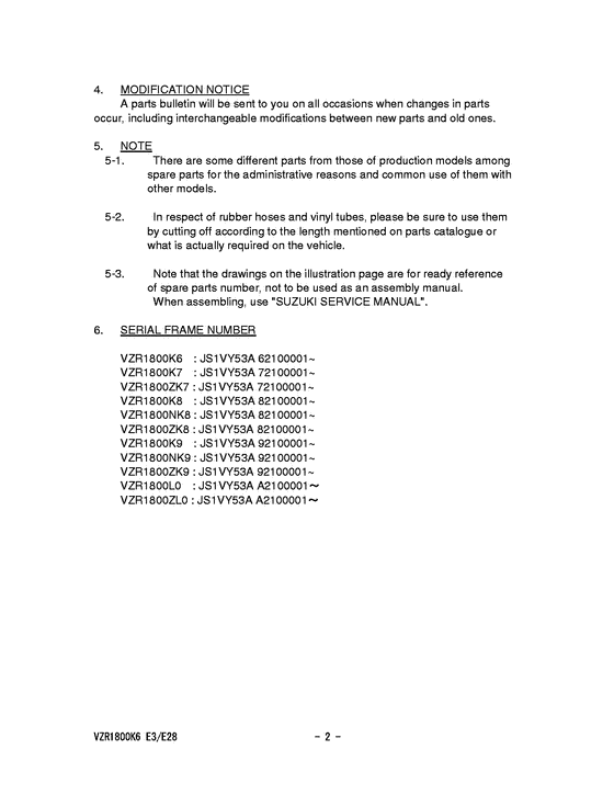 VZR1800 Catalog preface