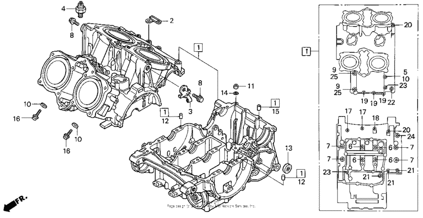 VF750CD Картер двигателя