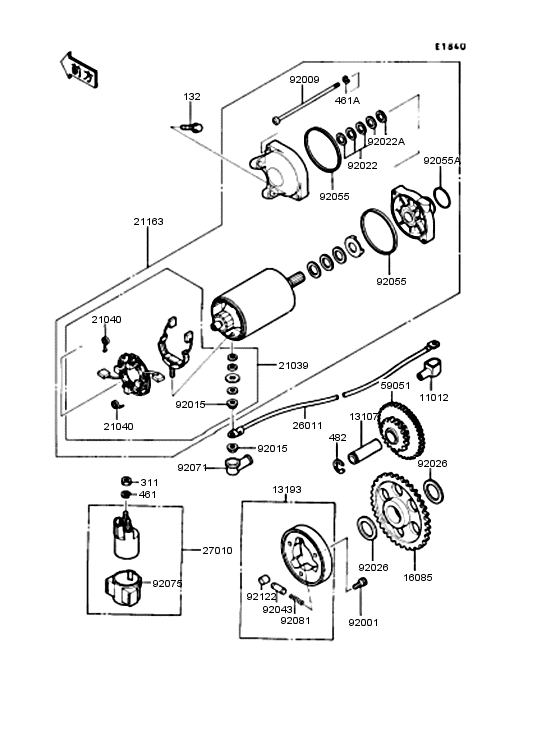 Starter motor/starter clutch