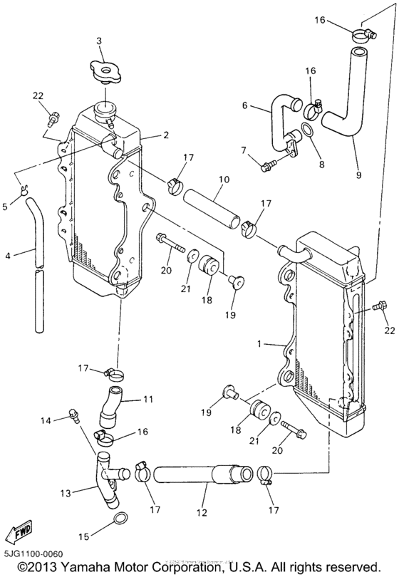 YZ426FN Радиатор и Патрубки