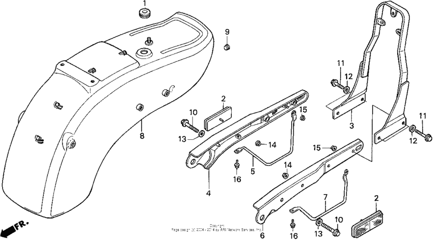 Vt1100c rear fender