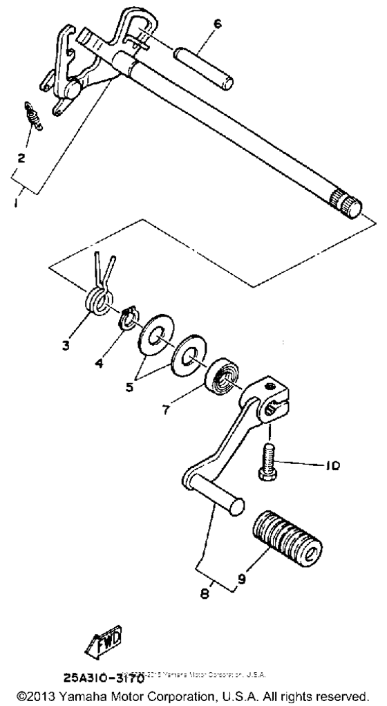 TW200WC Вал переключения