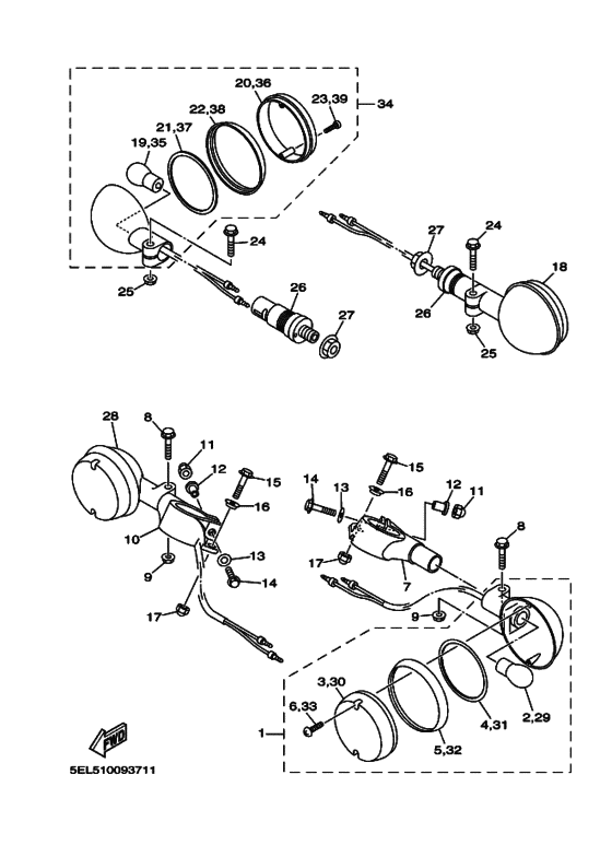 XVS1100 Проблесковый световой сигнал