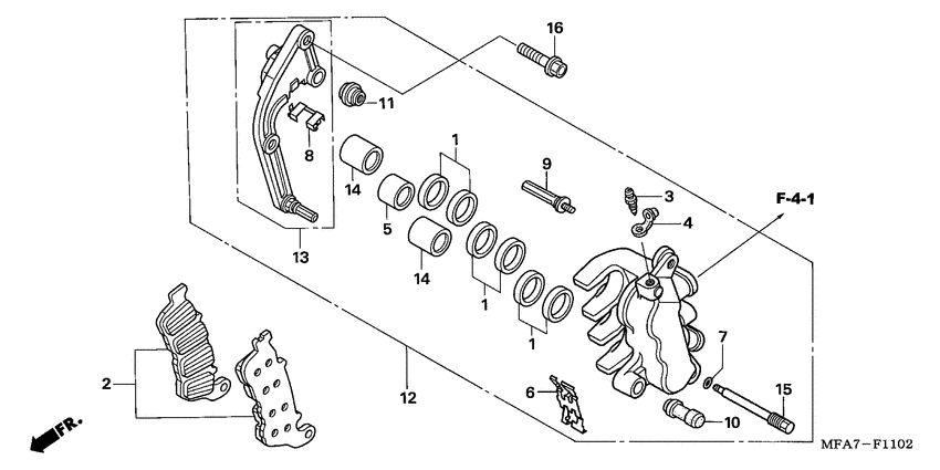 L. front brake caliper