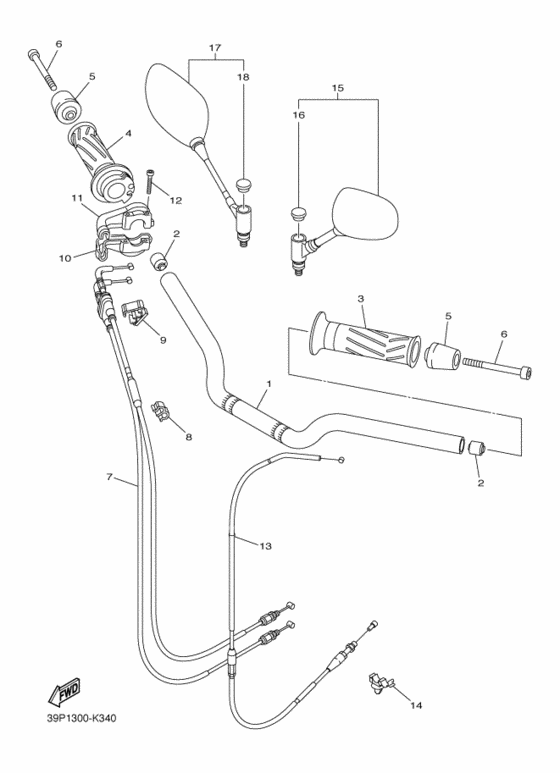 Steering handle & cable