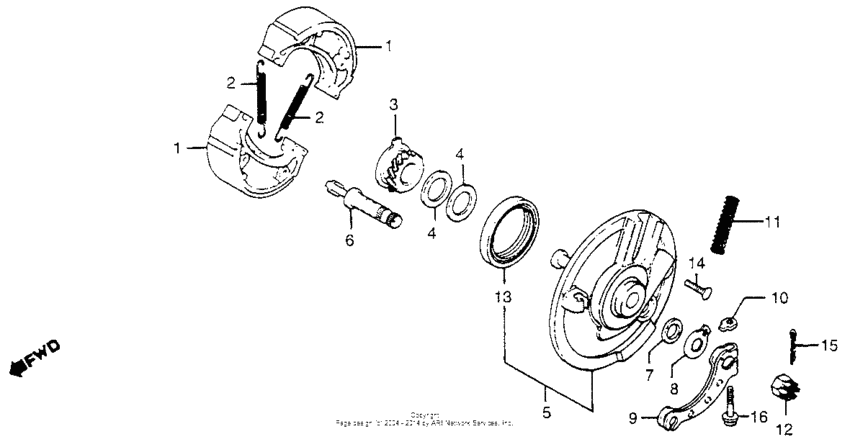 XR185 Передний тормоз