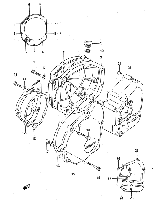 Crankcase cover ass`y  (v