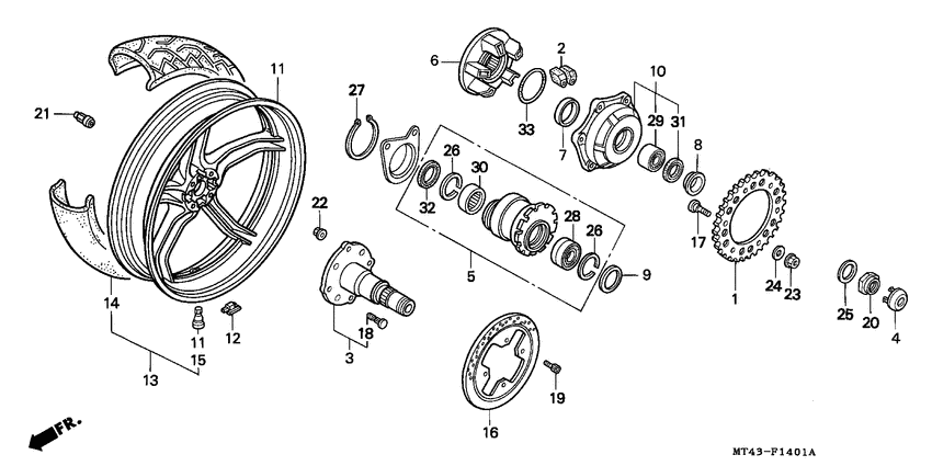 Rear wheel complete assy