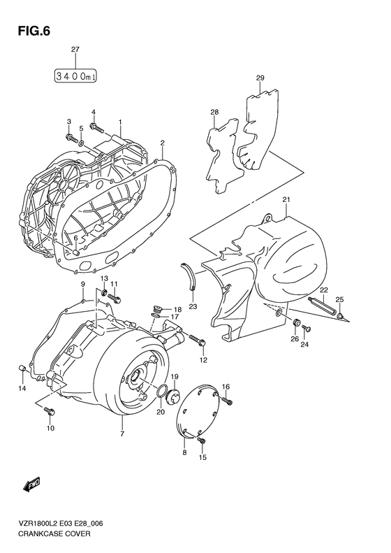 Crankcase cover ass`y  (v