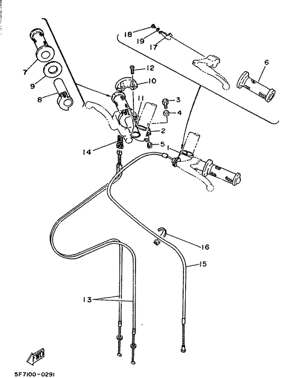 Steering handle. cable