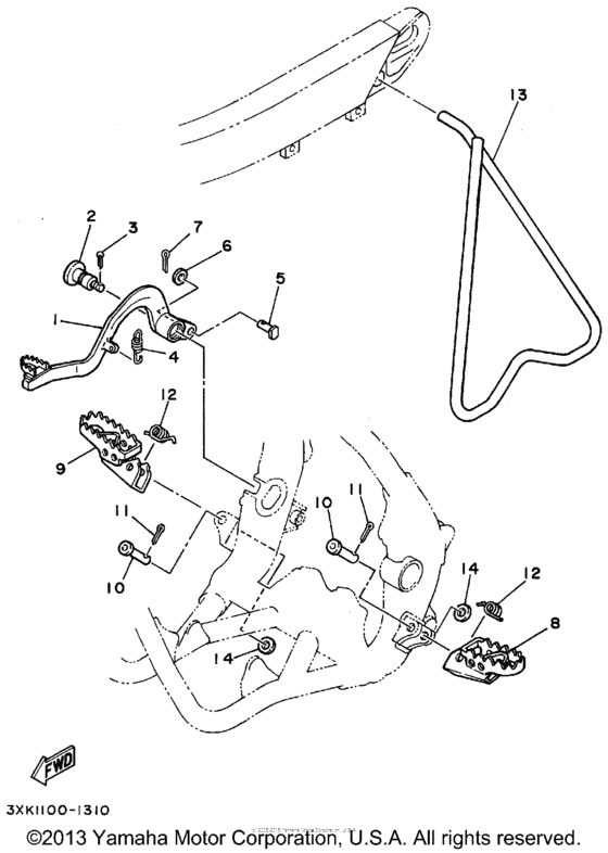 YZ125F1 Stand - footrest