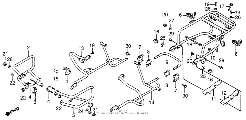 Engine guard + saddlebag stay
