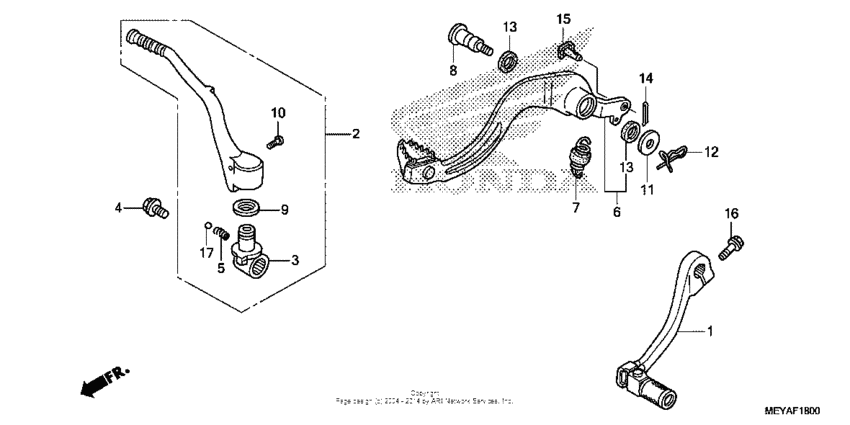 Pedal + kick starter arm