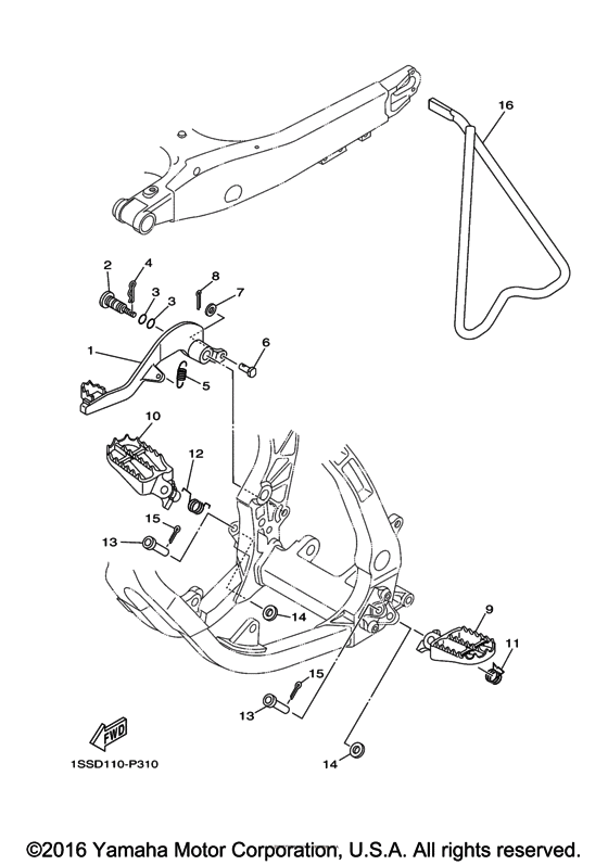 YZ125H2 Подножки