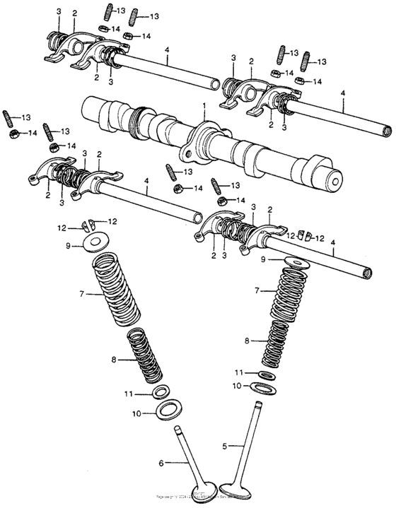 CB400 Распределительный вал и клапана