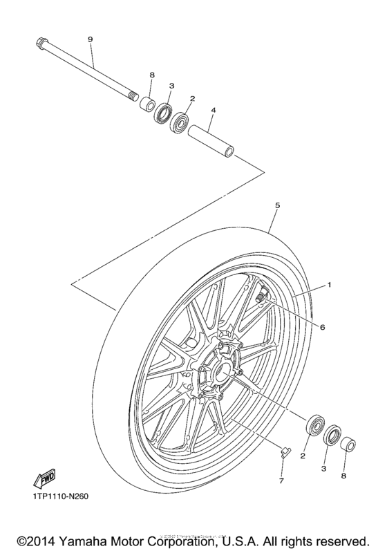 XVS950C Переднее колесо