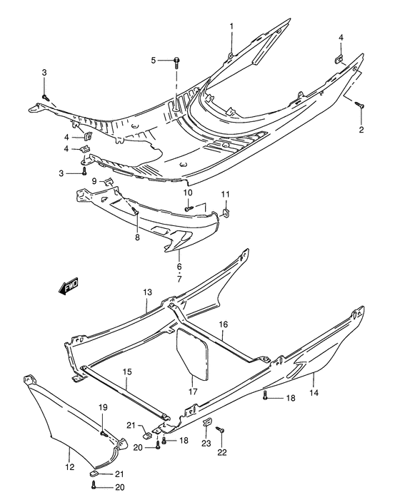 AE50 Щиток облицовочный задний