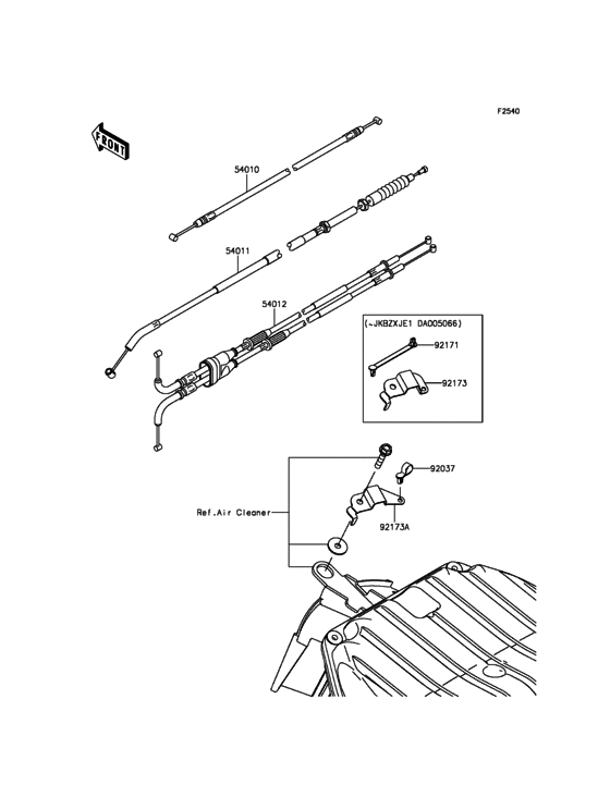 ZX636 Тросы управления