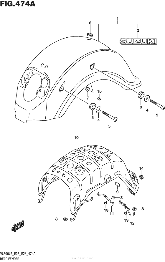 VL800B Rear Fender (Vl800L5 E03)